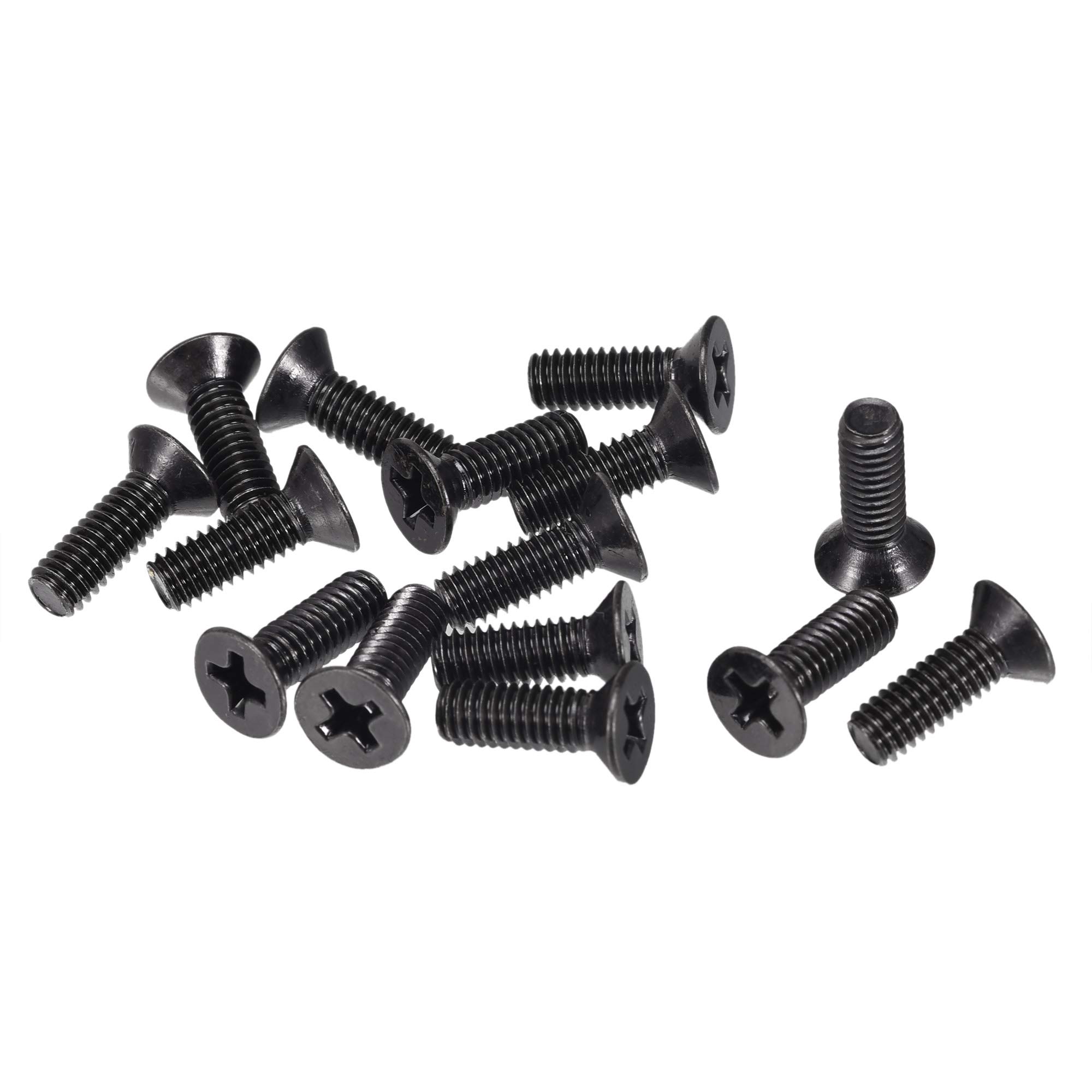 sourcing map M4 x 12mm Phillips Screw Fastener Black for Laptop PC TV Fan Switch 200pcs