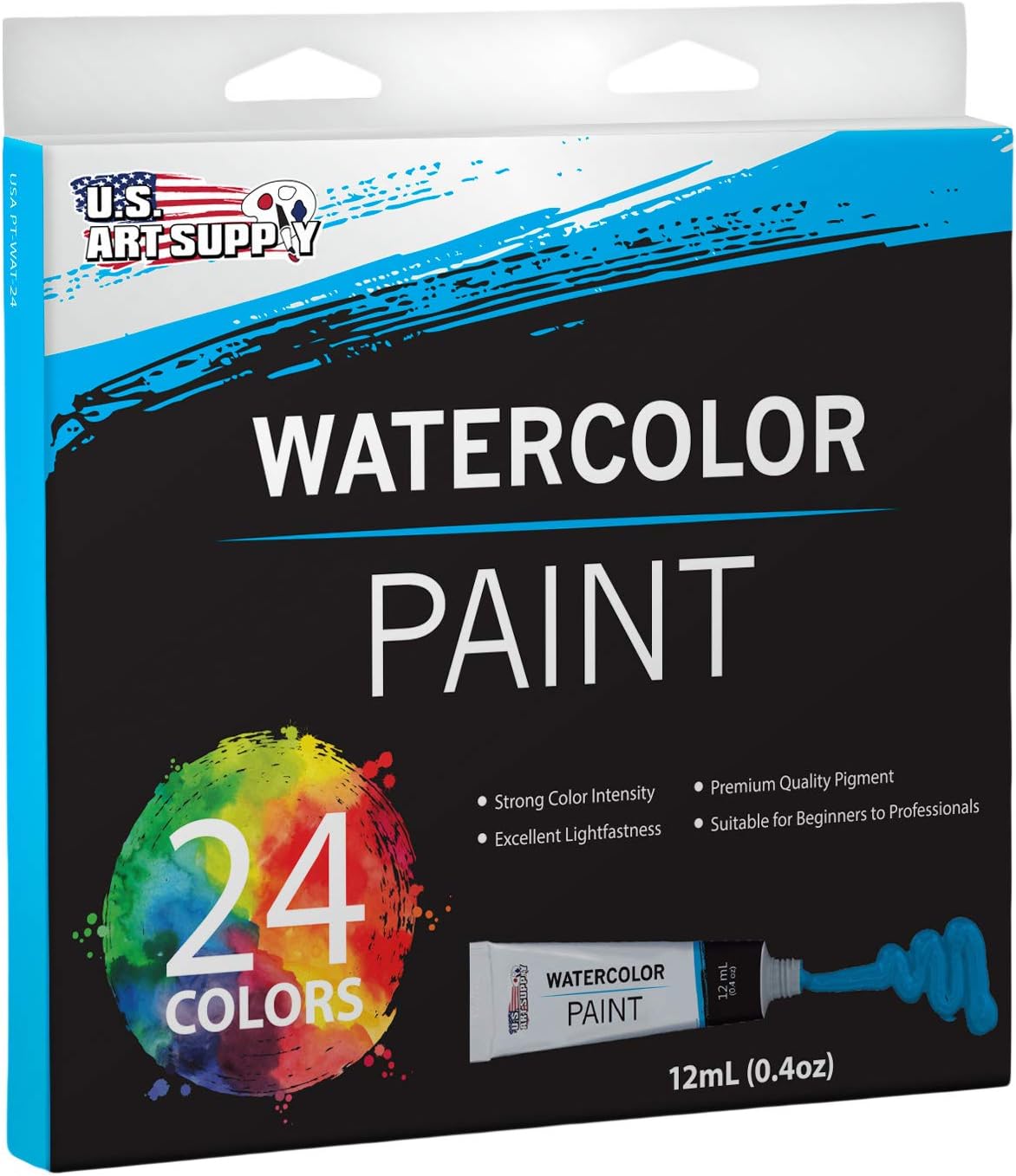 US ART SUPPLY 121-Piece Custom Artist Painting Kit with Coronado Sonoma Easel, 24-Tubes Acrylic Colors, 24-Tubes Oil Painting Colors, 24-tubes Watercolor Painting Colors, 2-each 16"x20" Artist Quality Stretched Canvases, 6-each 11"x14" Canvas Panels, 11"x14" Watercolor Paper Pad, 10-Natural Hair Bristle Paint Brushes, 7-Nyl