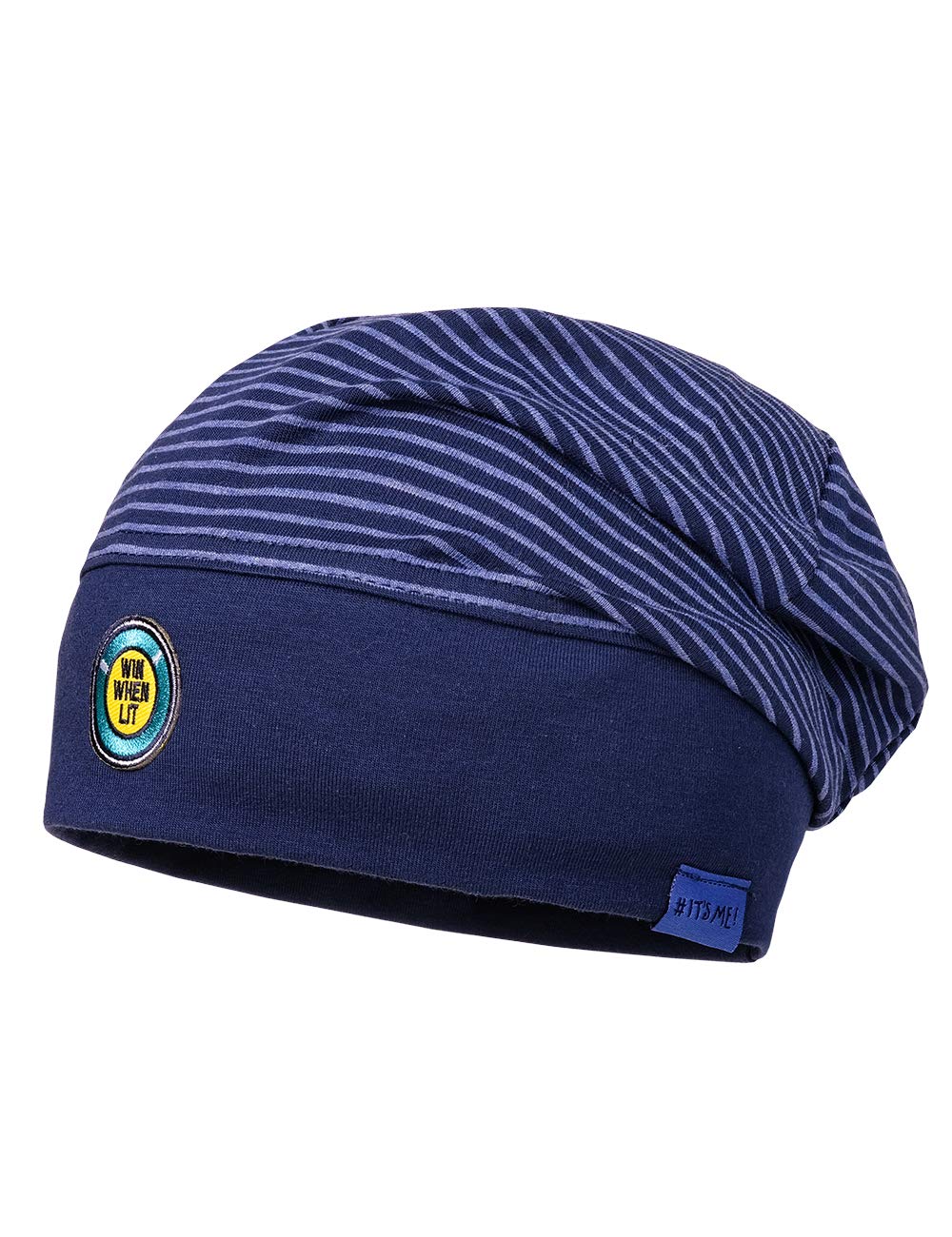 maximo Baby Boys Beanie, GOTS Hat, Multicolour (Dunkelmarine-Bluemeliert/Navy 614), 49