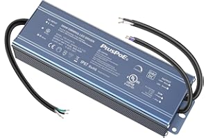 PLUSPOE 24V 300W Led Dimmable Driver, UL-Listed 5-in-1 Dimming: ELV/MLV/Triac/0-10V/1-10V/PWM/Potentiometer Dimmable LED Transformer Waterproof IP67 Outdoor Power Supply