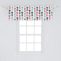 Ambesonne Pineapple Window Valance, Summer Island
