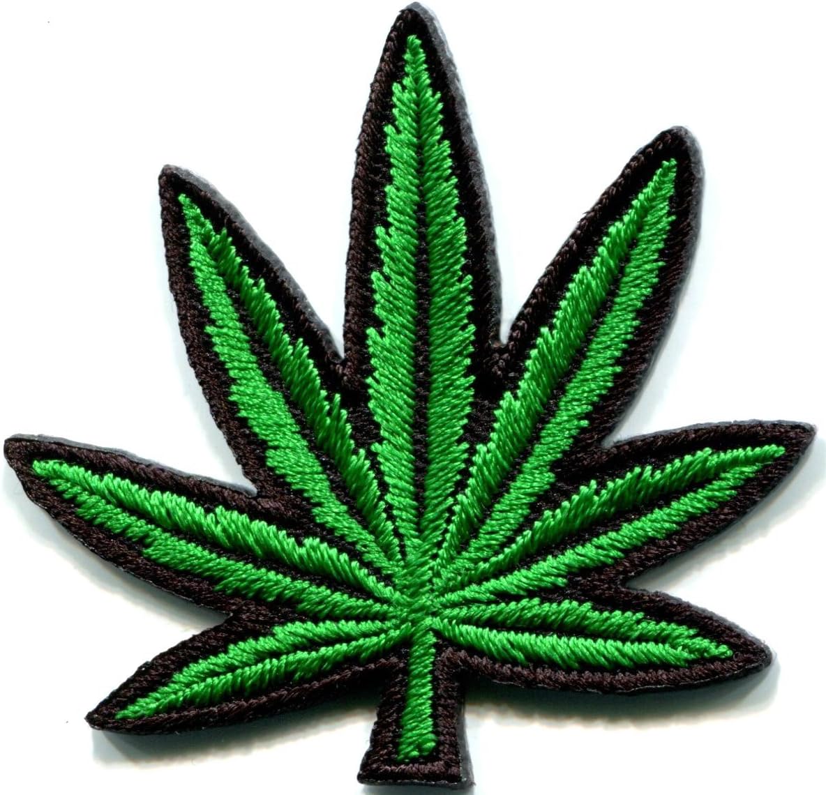 Pot leaf ganja marijuana weed retro boho hippie applique ironon patch