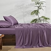 NATUREFIELD Silky Bed Sheets Set King Size (4pc), Rayon Derived from Bamboo Blend, Soft Cooling Sheets with Deep Pockets, Hotel Luxury Bedding Sheets & Pillowcases