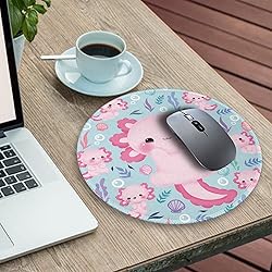 Cute Axolotls Round Mouse Pad, Small Mousepad for