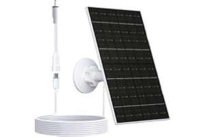 VUEBEE 7W Solar Panel for Ring Camera, Solar Charger with USB-C & 3.5mm Ports for Ring Stick Up & Spotlight Cam Series, IP66 Waterproof, 360° Adjustable Mount, 8.8ft Charging Cable