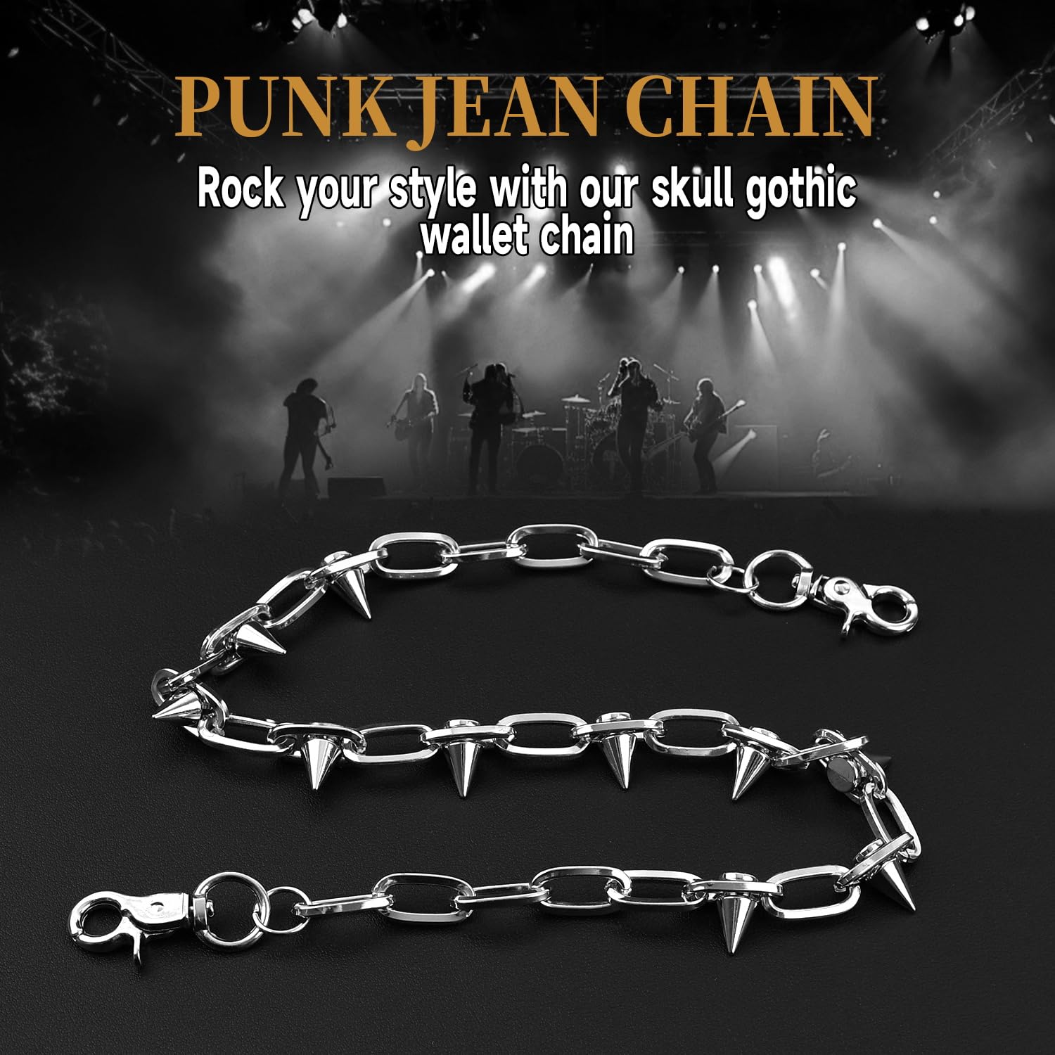 ZEKEE Wallet Chain Pants Chain Hip Hop Punk Jeans Chain Key Chain Goth Heavy Rivet Accessories for Women Men