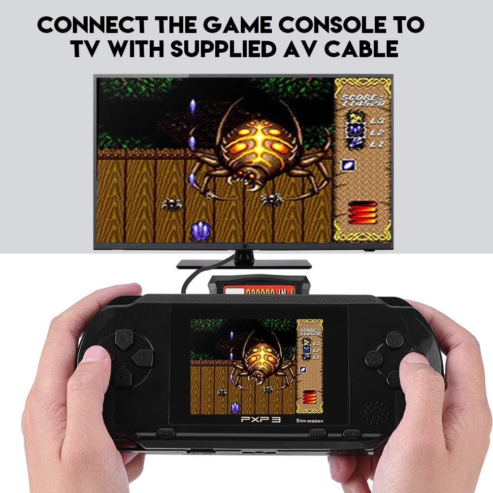 Retro Game Console Pxp3 Slim Station 16 Bit Portable Handheld Game Player Video Games Console W 2 Games Cards