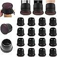 Ezprotekt 24 Pcs Round Silicone Chair Leg Floor Protectors with Felt, Floor Protectors for Chairs, Felt Furniture Pads Cups for Hardwood Floors, Chair Leg Caps Covers (M Fit: 0.87"-1", Black)