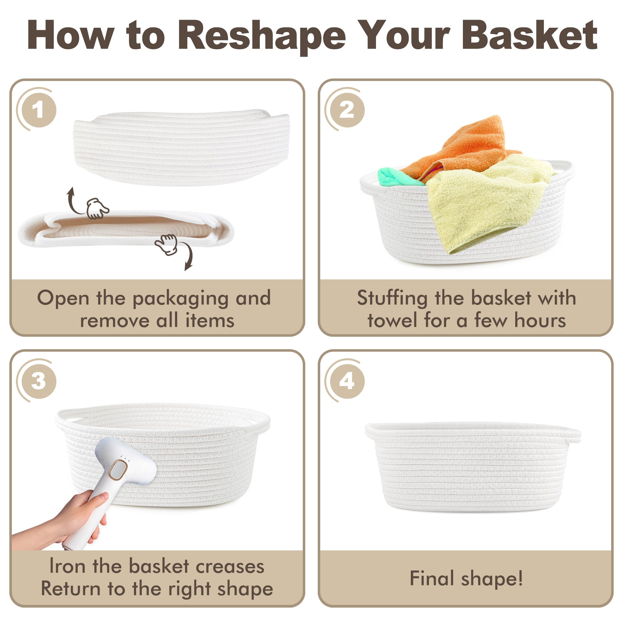 Small Woven White Gifts Basket for Storage Empty with Ribbons and Bags Durable Cute Gifts 12