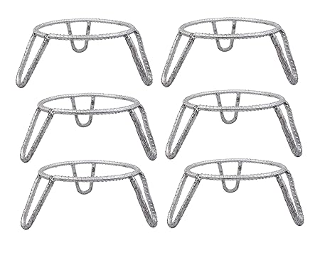 KITCHEN SHOPEE Iron Pot Stand, Silver, 7 x 7 x 7 inch, 6 Pieces