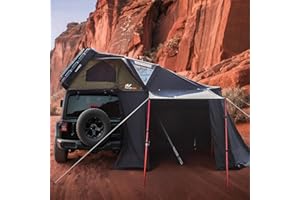 Naturnest Rooftop Tent Hard Shell with Annex Room, Easy Set Up Large Tent for 2-3 Person Camping,Waterproof 4 Season Tents fo