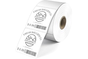 L LIKED 2" x 2" Direct Square Thermal Labels, Perforated QR Code and Barcode Stickers & Compatible with Rollo, Zebra and Other Desktop Printers (1 Roll, 750 Labels)