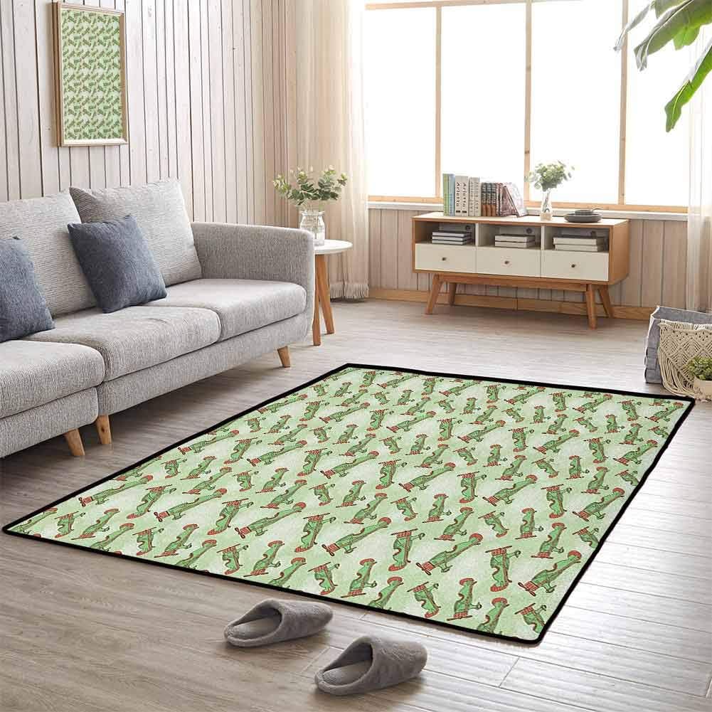 Rug Decorative Floor Rugs, Colorful, Durable, Anti-Slip Versatility, Warm and Cozy for Girls Rooms Kids Rooms Nursery, Vintage Airplane - 5'x8' Fern Green Coral