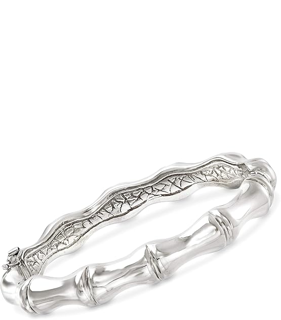 Italian Sterling Silver Bamboo-Style Bangle Bracelet