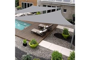 SHADEWIZ Triangle 32' x 32' x 32' Gray Sun Shade Sail Canopy Awning for Patio Backyard Lawn Garden Outdoor Activities Grade UV Block Mesh Netting, We Can Make Custom Sizes