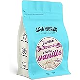 Java Works Coffee - Vanilla Buttercream Flavoured Coffee | 340 grams | Medium Roast | Whole Bean