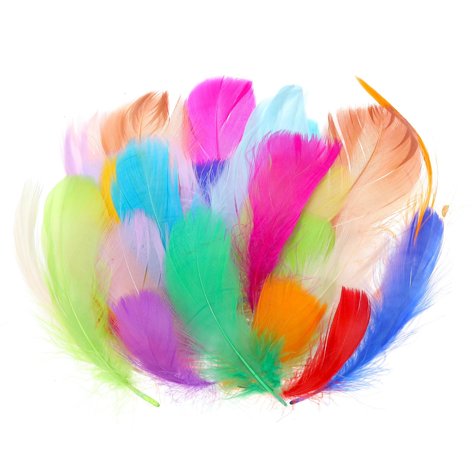 PATIKIL Colorful Feathers 3-5inch, 300pcs Goose Feathers Bulk for Crafts DIY, Wedding Home Party Decorations Dream Catcher, Multicolor