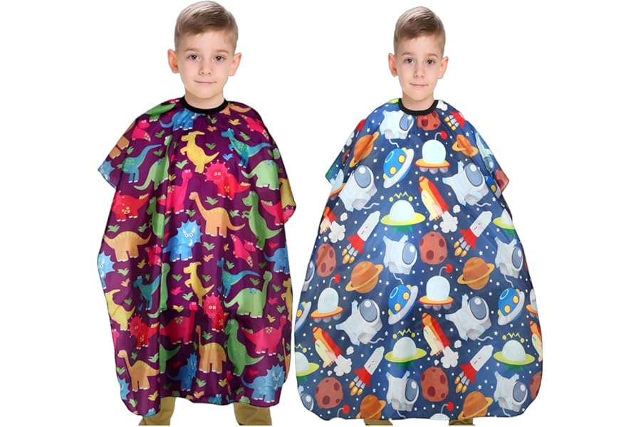 YELEGAI Kids Hair Cutting Cape (2 Pack) Professional Children Salon Barber Apron for Boys and Girls