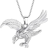 XSMZB Eagle Urn Necklace for Ashes of Loved Ones Keepsake Ash Holder for Pet Human Memorial Cremation Jewelry for Ashes for Men Women