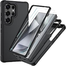 SunStory Compatible with Samsung Galaxy S24 Ultra 5G Case with HD Screen Protector, 3-Layer Heavy Duty Full-Body Cover, 3 in 