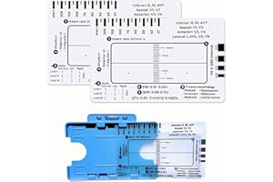 OFMALLY 2pcs ECG 7 Step Ruler, ECG 7 Step Ruler for ECG/EKG Interpretation, ECG Ruler Plastic Ruler Measuring Tool, Transparent EKG Calipers Measuring Tool, Follow a 7 Step Plan, Portable Tool EKG Card