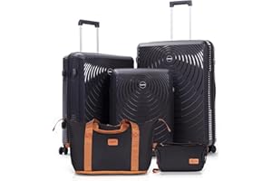 CONCEPTEN Luggage Sets 5 Piece, Suitcases with Wheels, Hardshell Suitcase Set, PP Carry on Luggage Set with TSA Lock, Travel Luggage