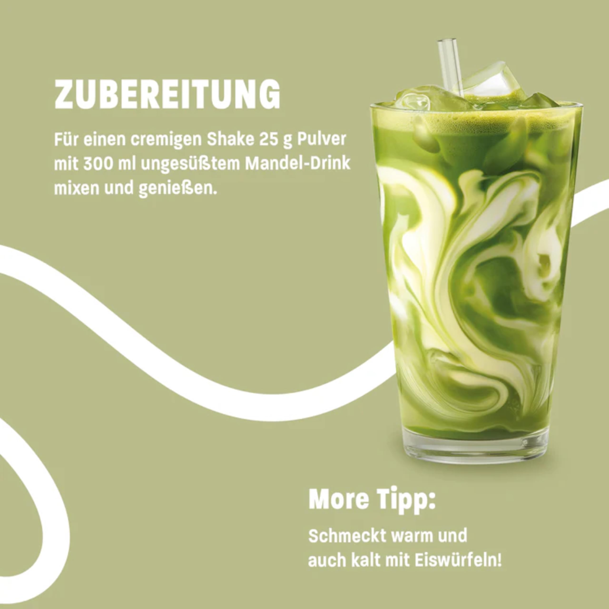 MORE Protein Iced Matcha Latte, 500g, Matcha Grünteepulver mit wertvollen Proteinen, wenig Zucker und Fett - made in Germany 5