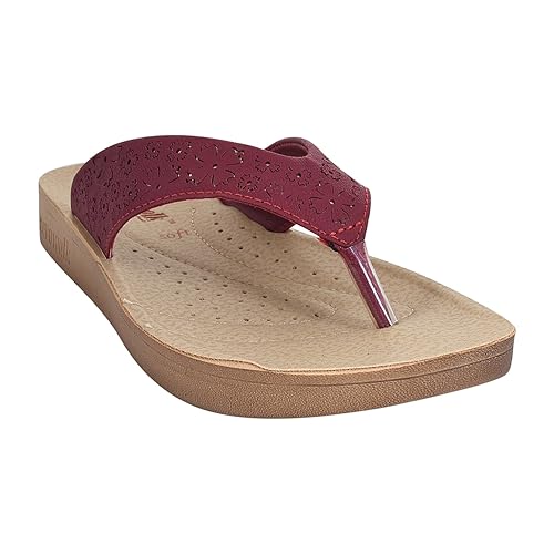 Buy Aerowalk Women S Red Comfort Slippers Euro 41 India 8 At