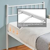 Yaheetech 3ft Single Metal Bed Frame with Headboard Footboard White view 8