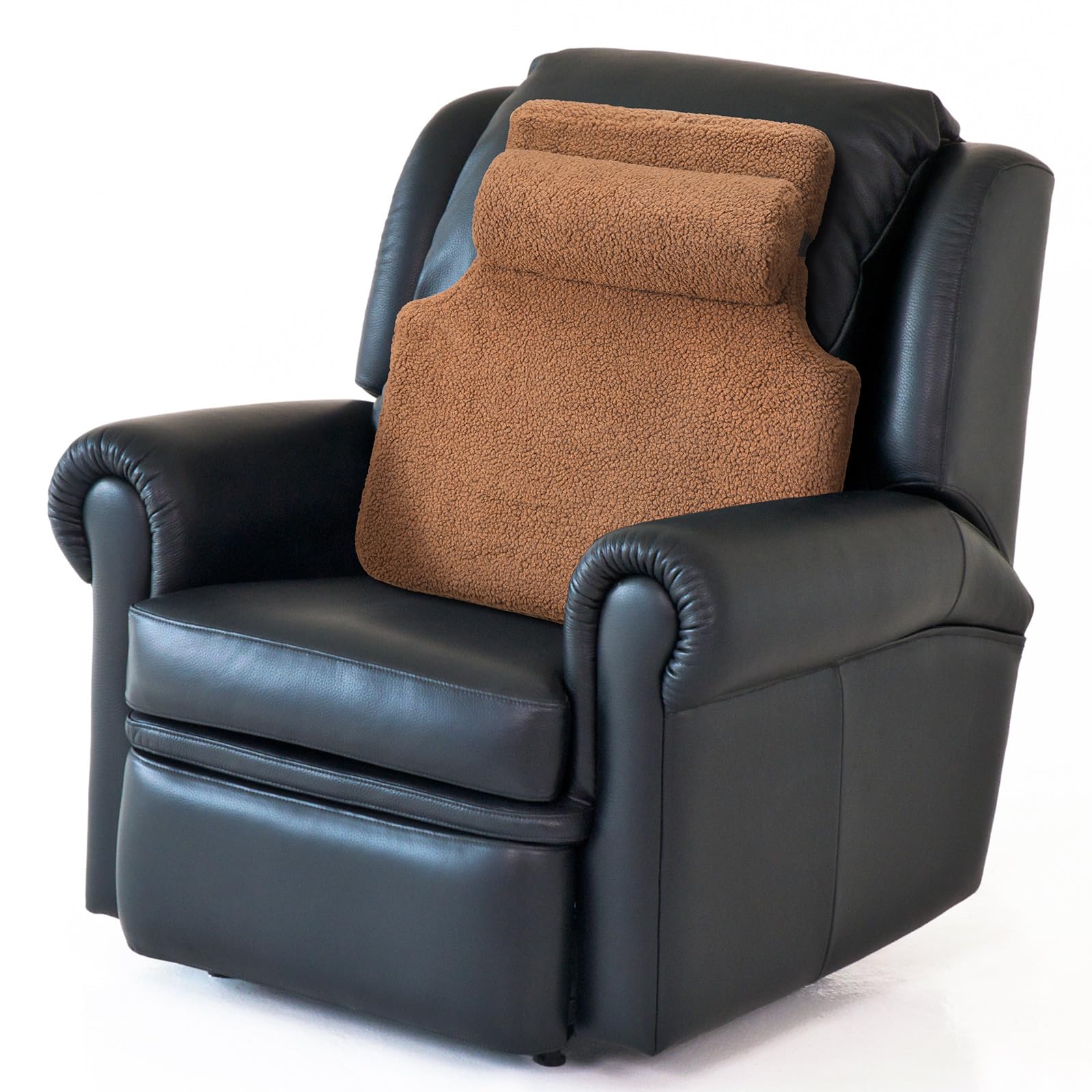 Photo 1 of Colingmill Sherpa Fleece Lumbar Support Pillow with Headrest Recliner Memory Foam Lumbar Pillow Back Cushion for Chair Plush Cushion Thick Pad for Back Pain Car Sofa Chair Headrest Office Home