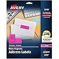 Avery 5970 Neon Laser Labels, Rectangle, 1-Inch x2-5/8-Inch, 750/PK,Neon Magenta