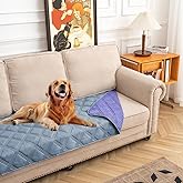fuguitex Waterproof Dog Blanket Reversible for Small Dogs Resistant Leakproof Washable Couch Cushion Bed Protector Cover for Indoor Furniture Pet Friendly(30"*70",Violet Blue+ Light Blue)
