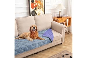 fuguitex Waterproof Dog Blanket Reversible for Small Dogs Resistant Leakproof Washable Couch Cushion Bed Protector Cover for Indoor Furniture Pet Friendly(30"*90",Violet Blue+ Light Blue)