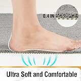 HITSLAM Shower Mat Non Slip 60x40 cm Drain Quick Dry Grey PVC Loofah view 4