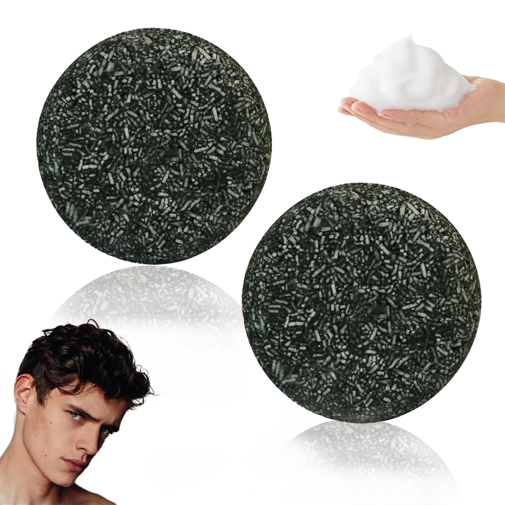Photo 1 of 2PCS Black Shampoo Bar Soap,Moisturizing Gray Hair Reverse Soap Bar,Natural Hair Darkening Shampoo Soaps for Men & Women