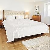 YUSTAL Electric Heated Blanket Queen Size 84x90 Inch - Super Soft Flannel, 10 Heat Settings, 1-12H Automatic Shutoff, Dual Zone Controls, Machine Washable, Ideal for Couch & Sleeping (White)