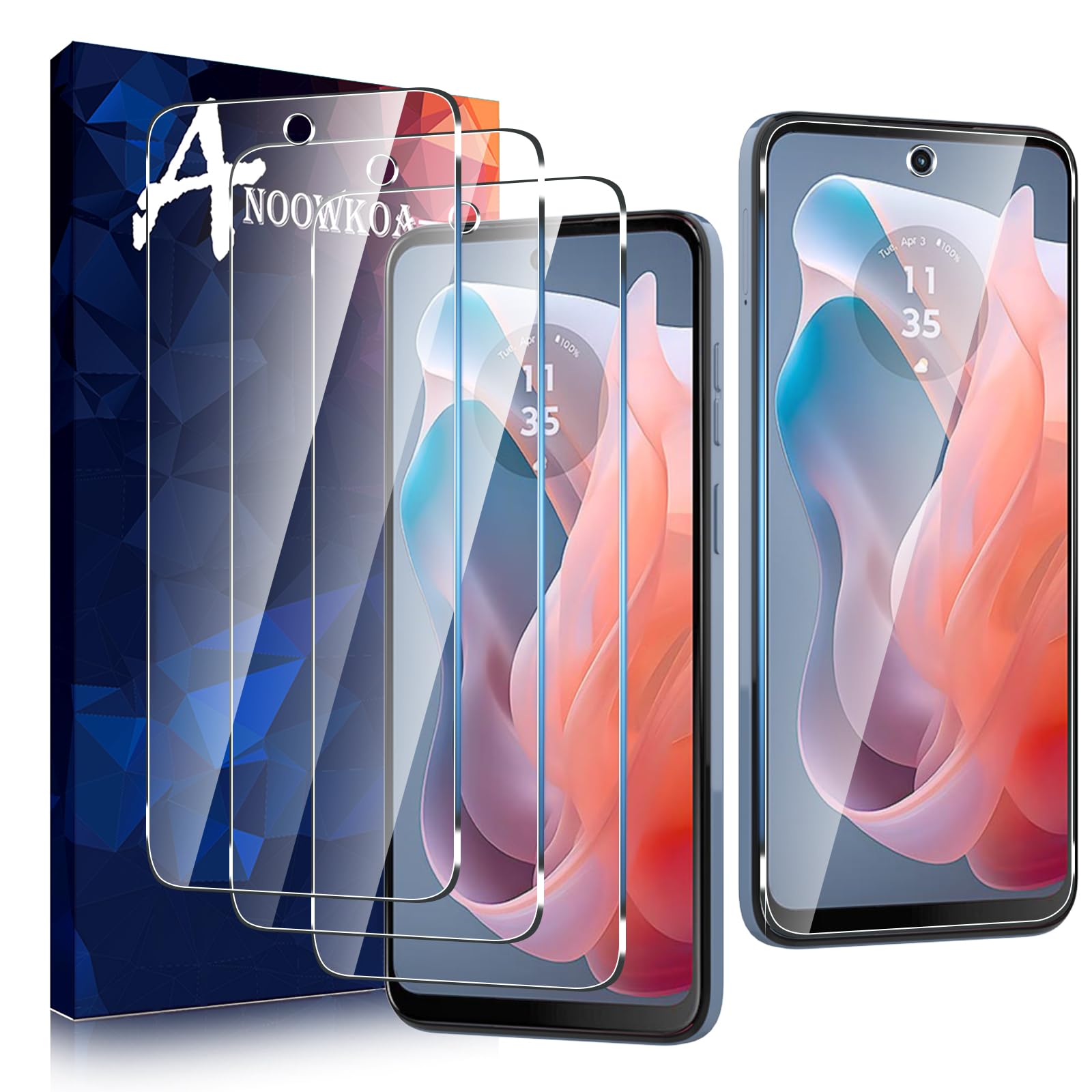 Photo 1 of [3 Pack] Designed for Motorola Moto G play (2024) Screen Protector. Tempered glass film specially .anti-breakage. anti-scratch .no bubbles .9H hardness .with for Moto G play (2024) phone flim