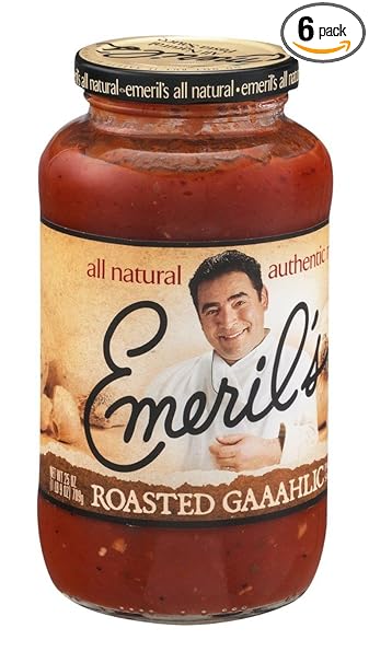 Amazon Com Emerils Roasted Garlic Pasta Sauce 25 Ounce 6 Per Case Bow Tie Pasta Grocery Gourmet Food