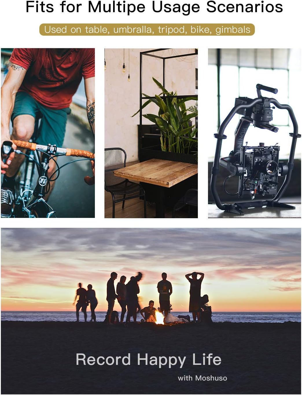 MOSHUSO Camera Mount Clamp with 360° Ballhead Arm, for DSLR Camera/Field Monitor/LED : Camera & Photo