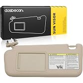 Dasbecan Driver Side Sun Visor Compatible with Toyota RAV4 2006-2013 | with Vanity Light, with Extension, Front Left Side Sunvisor Replacement, Replaces 74320-42501-B3 74320-42500-B3, Beige