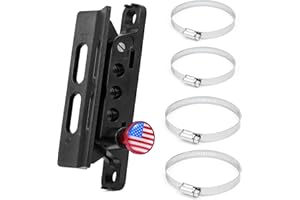 NEWRUIHENG Quick Release Fire Extinguisher Holder Mount Bracket High Density Nylon Roll Bar Mount Bottle Holder Adjustable with 4 Clamps for Wrangler TJ JK JL JKU UTV Polaris RZR Ranger (Black with Flag Knob)