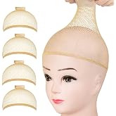 FANDAMEI Wig Caps Net, 4PCS Wig Caps Mesh Net Open End, Light Brown Wig Cap for women, Nylon Mesh Wig Caps Net, Strength Wig Cap Light Brown