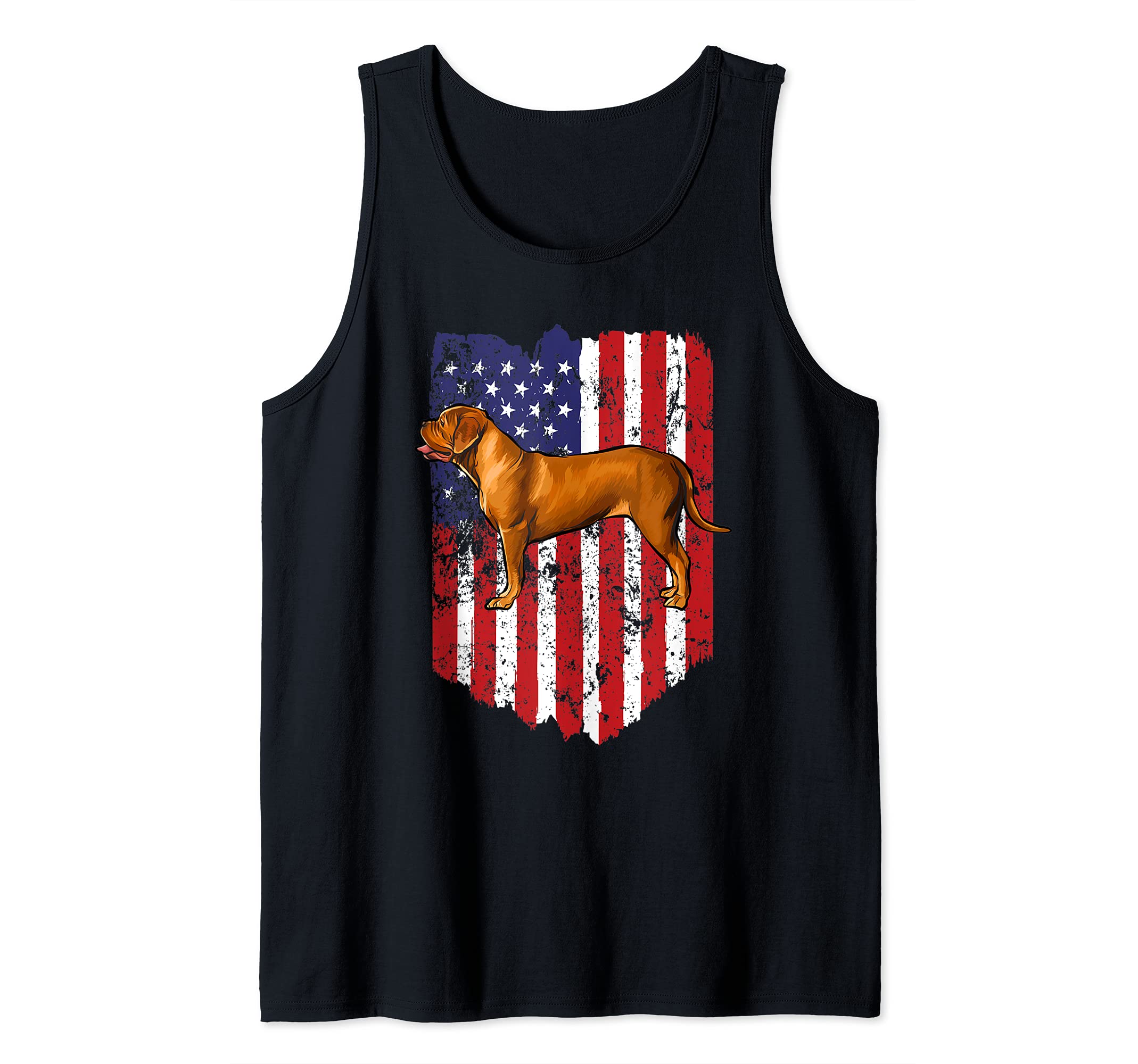 American Flag Dogues de Bordeaux 4th Of July USA Tank Top