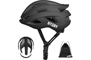NTGBV Adult Bike Helmet for Men/Women with Helmet Bag 2 Removable Moisture-Wicking Liners Adjustable Dial Comfort Fit Lightweight Shockproof CPSC 1203 Safety Certified for Road-Ready/Urban-Commute/MTB