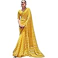 SIRIL Women's Bandhani Printed Embroidery Lace Georgette Saree