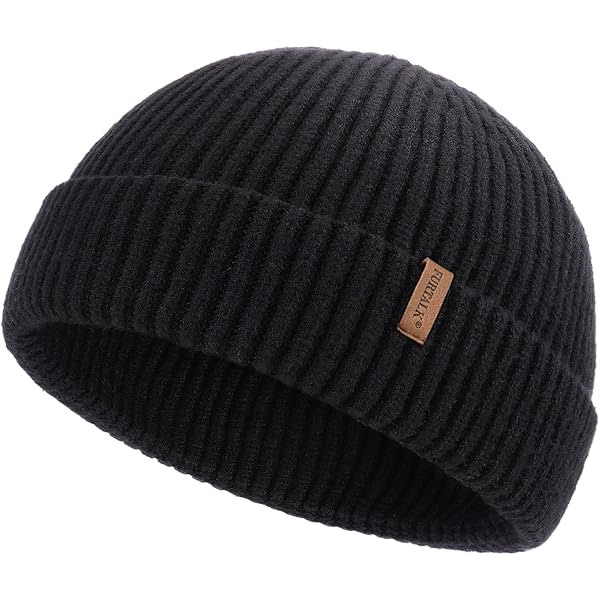 Irzaki Fisherman Beanie for Men Knit Trawler Beanie Short Cuffed