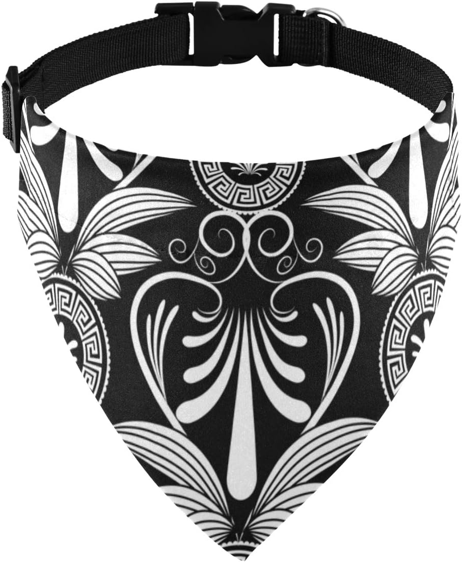 Black Pottery Ancient Greek Mythology Bandana Dog Collars