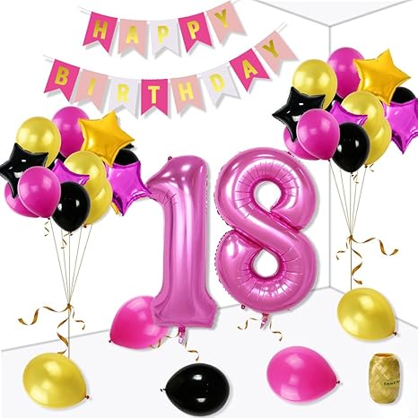 Buy Utopp 18th Birthday Decorations Kit For Girls Balloons Rose