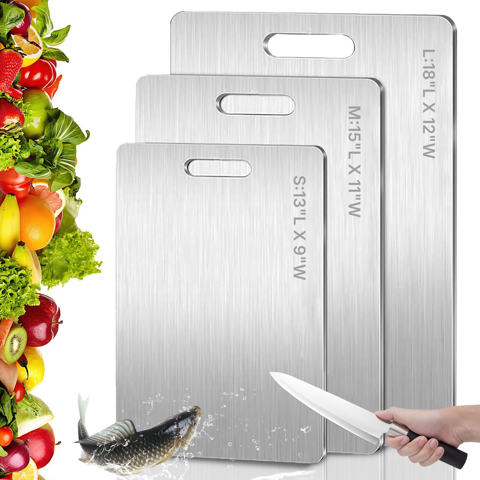 Photo 1 of 1pc only.  Titanium Cutting Board - New Upgrade 100% Pure Titanium Cutting Boards?Double-sided pure titanium Kitchen cutting board?Healthy And Non-Toxic?Dishwasher Safe?1PC?15"L x 11"W?