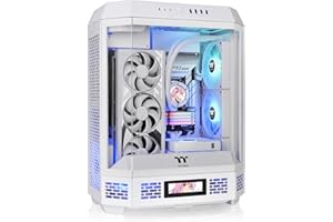 The Tower 600 Snow Mid-Tower ATX Case; 3 Tempered Glass Panels; Hidden-Connector Motherboard Support; Rotational PCI-e Slots;